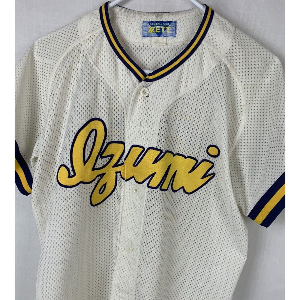 Vintage Japanese Baseball Jersey Mesh Button Japan Men’s Large 90s Pro Sewn